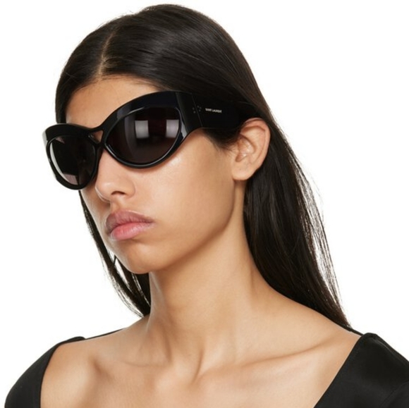 NEW SAINT LAURENT SL73 001 BLACK OVERSIZED SL 73 001 SUNGLASSES - Picture 1 of 8